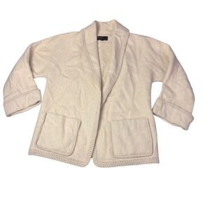 Mon Repos Alpaca Blend Shawl Collar Cardigan Sweater Jacket Cream S